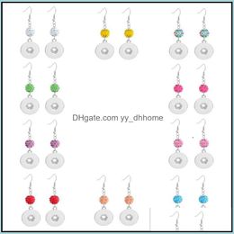 Dangle Chandelier Noosa Rhinestone Drop Earring Fit 18Mm Snap Button 10 Colors Pendant Earrings Charms Gift Accessories De Yydhhome Dhjql