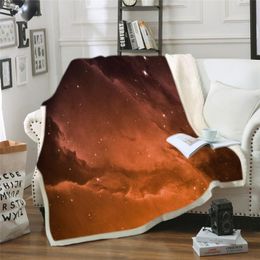 Blankets Custom Made Galaxy Blanket Night Sky 3D Print Stars Throw Adults Home Warm Thick Wearable Sherpa BlanketBlankets