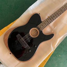 Em estoque, loja personalizada acostasonic tele sol bumburst elétrica guitarra poliéster cetim acabamento fosco de acabamento de top
