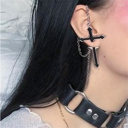 Stud 2022 Punk Personality Cross Metal Silver Colour Long Chain Zipper Hyperbole Trendy Earring For Couples Jewellery GiftStud Farl22