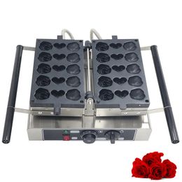 Bread Makers 220V Commercial Rose Shaped Waffle Maker Heart Shape Making Machine Iron Plate Cake OvenBread