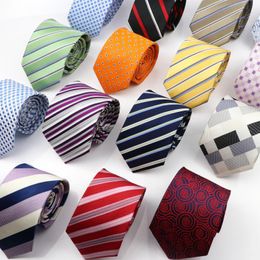 Bow Ties Men's 100% Silk Tie Classic Striped Plaid Luxury All-Match Male Necktie For Business Wedding Daily Wear Shirt AccessoryBow