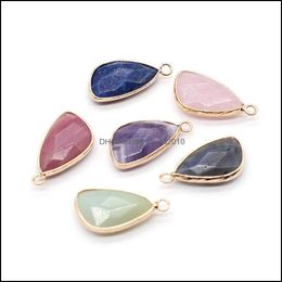 Arts And Crafts Arts Gifts Home Garden Natural Stone Chakra Charms Rose Quartz Healing Reiki Amethyst Crystal Pendant Jewe Dhqkb