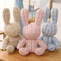 Cm Cute Plaid Rabbit Animals Bunny Hugs For Baby Sussen Doll Girls High Quality Birthday Gifts J220704