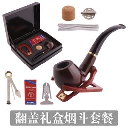 DHL new flip top gift box with ebony pipe set meal and all series of 18 pieces of accessories direct selling