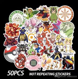 50 pcs Mixed Car Stickers Digital Monster For Skateboard Laptop Helmet Stickers Toys Pad Bicycle Bike Motorcycle PS4 Phone Guitar Decal Pvc