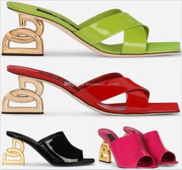 Designer-Taschen Luxus-Sandalen-Slipper Femal Peep-Toe-glänzende Schuhe Face Scuffs High Heels-Schuhe