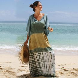 Women's Swimwear 2022 Cover Up Bohemian Dress Bikin Over Size Pareo Beachwear Sarong Sexy Swimsuit Robe Plage Maxi