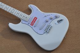 Guitar 6-string st white electric guitar maple fingerboard silver accessories