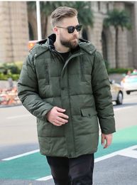 Men's Jackets Obrix Male Winter Regular Length Jacket Casual Style Solid Colour Hooded Warm Parka For Men Duck Down Large Size CoatMen's