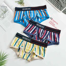 SEOBEAN 2021 Sexy Underwear Men Panties High Quality Gays Boxers Cotton Boxer Shorts Low-rise man underwear for Male G220419