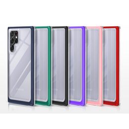 Military Grade Shockproof Acrylic Clear Cases Anti Slip Cover For Samsung S21 FE S22 Plus Ultra A13 A23 A33 A43 A53 A73 5G A12 A22 A32 A42 A52 A72 MOTO G Pure Power 2022