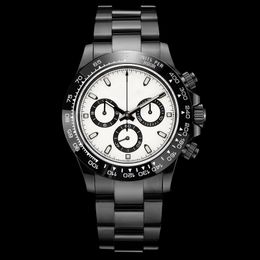 Herrenuhren, leuchtende Uhr, automatisch, importiertes mechanisches Uhrwerk, Armbanduhr, Saphir-Armbanduhr, 40 mm, Sportzeiger, schwarzes Ganzstahlarmband