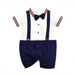 Newborn Rompers Baby Babies Bodysuits Infant Clothes Boys Onesies Piece Clothing Toddler Jumpsuit Wear Summer British Short-Sleeved