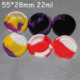 22ml silicone container nonstick silicone wax jar food grade silicon oil containers glass bowls bubble carb caps