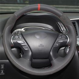 Steering Wheel Covers Anti-Slip Wear-Resistant Cover For Infiniti JX35 M M25 M35 M37 M56 Q70 QX60 Car Interior DecorationSteering CoversStee