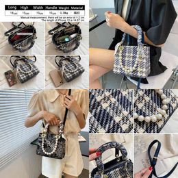 Evening Bags Fashion Purse Messenger Simple Women Totes Ribbon Handbag Pearl Ladies Shoulder Vintage Crossbody for 2022 220516