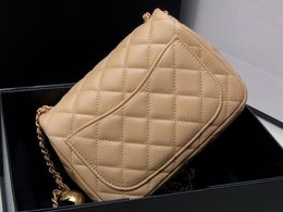Realfine Bags 5A AS1786 18cm Mini Flap Handbag Lambskin Shoulder Purses For Men with Dust bag