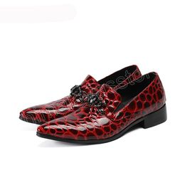 Wine Red Genuine Leather Shoes Men Luxury Poined Toe Formal Shoes for Men Wedding and Party Zapatos Hombre