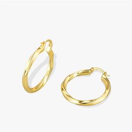 Hoop Earrings KOFSAC Trendy 925 Sterling Silver Ear Jewellery Personality Exaggerated Twisted Geometric For Women Party Accessories