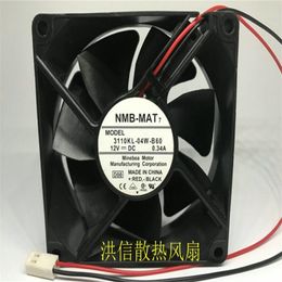 Wholesale fan: original NMB 8025 3110KL-04W-B60 DC12V 0.34A two-wire high-volume ball cooling fan