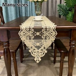 European Lace Embroidered Table Runner Mat Christmas Decoration TV Cabinet Piano Party Cover Cloth Year Kitchen Tablecloth 220615