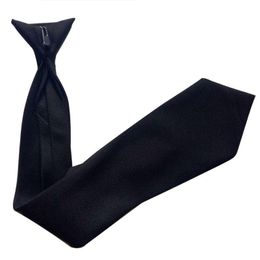 Bow Ties 50x8cm Mens Uniform Solid Black Colour Imitation Silk Clip-On Pre-Tied Neck For Security Wedding FuneralBow BowBow