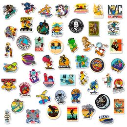 50Pcs Cartoon Skateboard Stickers Non-Random For Car Bike Luggage Sticker Laptop Skateboard Motor Water Bottle Snowboard wall Decals Kids Gifts