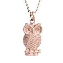 High quality 316L stainless steel Necklaces & Pendants Cute owl animal Retro Rose Gold jewel men's and women's Jewellery