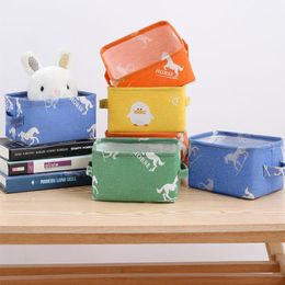 Storage Bags Dormitory Fabric Basket Desktop Box Household Cosmetics Snack Books Sundries Drawer Organizer BoxStorage