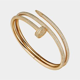 nail craft UK - Nail Bracelet 2.0 Designer Bracelets Diamond Bangle Fashion Luxury Jewelry For Women Titanium Steel Alloy Gold-Plated Craft Never 311y