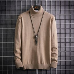 Men Korean Style High Collar Long Sleeve Sweater Men Fall And Winter Slim Fit Sweater Dress Up L220801