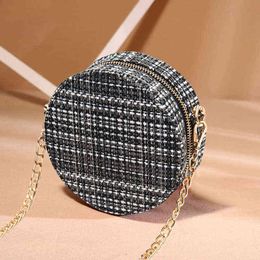 Evening Bags Round Shape Mini Comestic for Women New Fashion Single Shoulder Messenger Ladies Fashionable Purses Dinner Clutches 220416