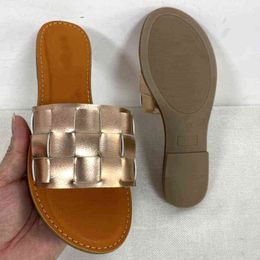 Slippers Outside Ladies Slides Trendy Large Size Women Shoes Square Leather Fashion Personality Flat Bottom Candy Color Female 220530