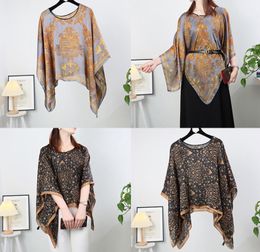 Capes for Womens Chiffon Shawl Blouse Tops Print Sheer Wraps Poncho Capelets Beach Swim Cover Up