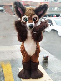 Medium and Long Fur All-in-one Husky Fox Mascot Costume Walking Halloween Suit Party Role-playing Cartoon Props Fursuit #023