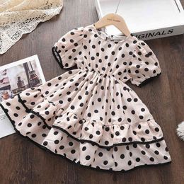 Keelorn Fashion Kids Dresses for Girls New Summer Polka Dots Princess Costumes Shorts Sleeves Clothes Children's Casual Clothing G220518