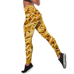 Women Leggings Gourmet Instant Noodles Printing Sexy Yoga Suit Leggings Sportswear 3D Ladies Slim Fitness Clothes Sports Suit W220617