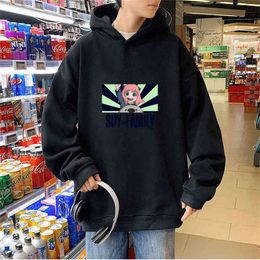 Anime Men Hoodies Spy x Family Printing Oversized Sweatshirts Y2k Clothes Harajuku Tops Long Sleeve Hoodie Streetwear sudaderas Y220713