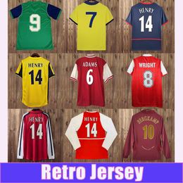 1998 1999 HENRY BERGKAMP Retro Soccer Jerseys V. PERSIE VIEIRA MERSON ADAMS Mens Home Red Away 3rd Football Shirt Short Sleeve