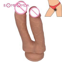 Double Dildo Stimulate Anal Plug Vaginal G spot Massager Huge Female Masturbation Adult Product sexy Toys For Lesbian Woman