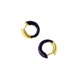 Hoop & Huggie Candy Coloured Earring Handmade Enamel Earrings For Women Matte Gold EarringsHoop