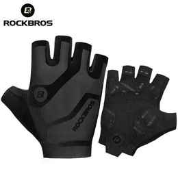 ROCKBROS Mens Breathable Shockproof Cycling Summer Fingerless Mountain Bicycle Gloves Sports 220622