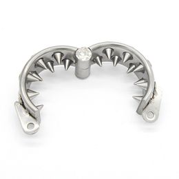 CHASTE BIRD Male Stainless Steel Metal 2 Rows Teeth Penis Ring Cock Lock Pendant Scrotum Testicle Chastity sexy Toy BDSM A091