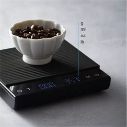 Hero with Timer 3KG/0.1g Waterproof USB Electronic Drip Coffee Smart Digital Kitchen Scale 201118