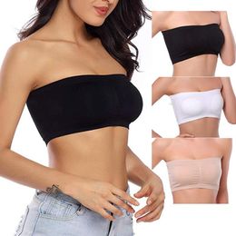 Bustiers & Corsets Double Layers Plus Size Breathable Mesh Tube Bra Strapless Crop Tops Women Ladies Sexy Bralette Bandeau Boob UnderwearBus