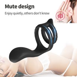 10 Mode Vibration Rechargeable Male Delay Ejaculation Cock Penis Rings Vibrating sexy Ring