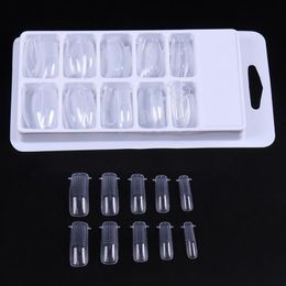 clear nail forms UK - False Nails 100PCS Box Clear Nail Forms Full Cover Quick Building Gel Mold Tips Extension DIY Accessoires Manicure ToolsFalse