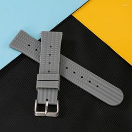 Watch Bands 20mm 22mm Strap Black Grey Green Blue Red Orange Silicone Men Replace Watches Bracelets Pin Bucklet With Raw Ear Hele22