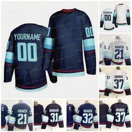 Custom 51 Shane Wright Hockey 6 Adam Larsson Jersey 7 Eberle 21 32 13 Brandon Tanev 17 Jaden Schwartz 31 Philipp Grubauer 37 Yanni Gourde 67 Morgan Geekie White